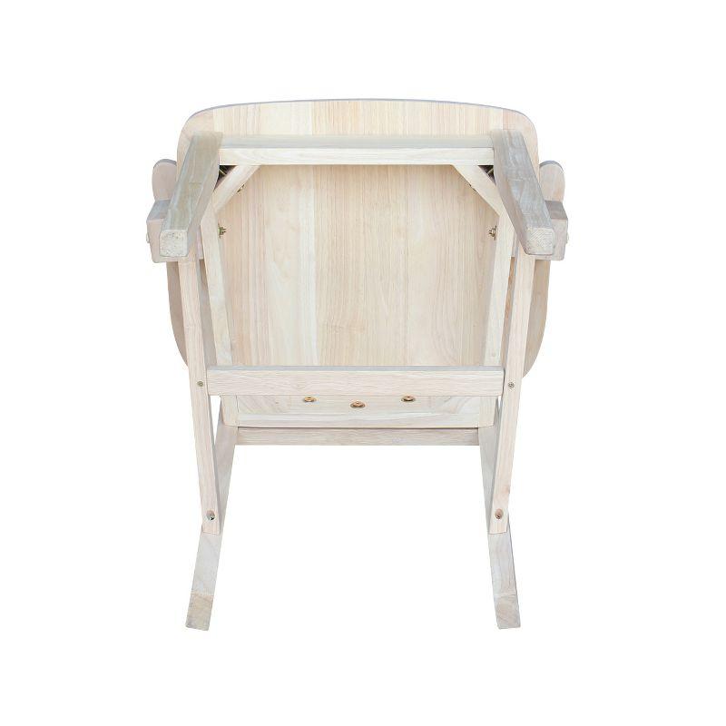 Mission Side Chair with Arms Unfinished - International Concepts: Solid Wood, Slat Back, Kitchen Furniture