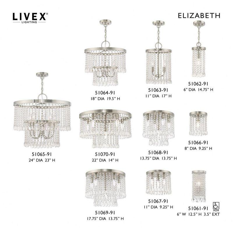 Livex Lighting Elizabeth 4 - Light Chandelier in  Brushed Nickel