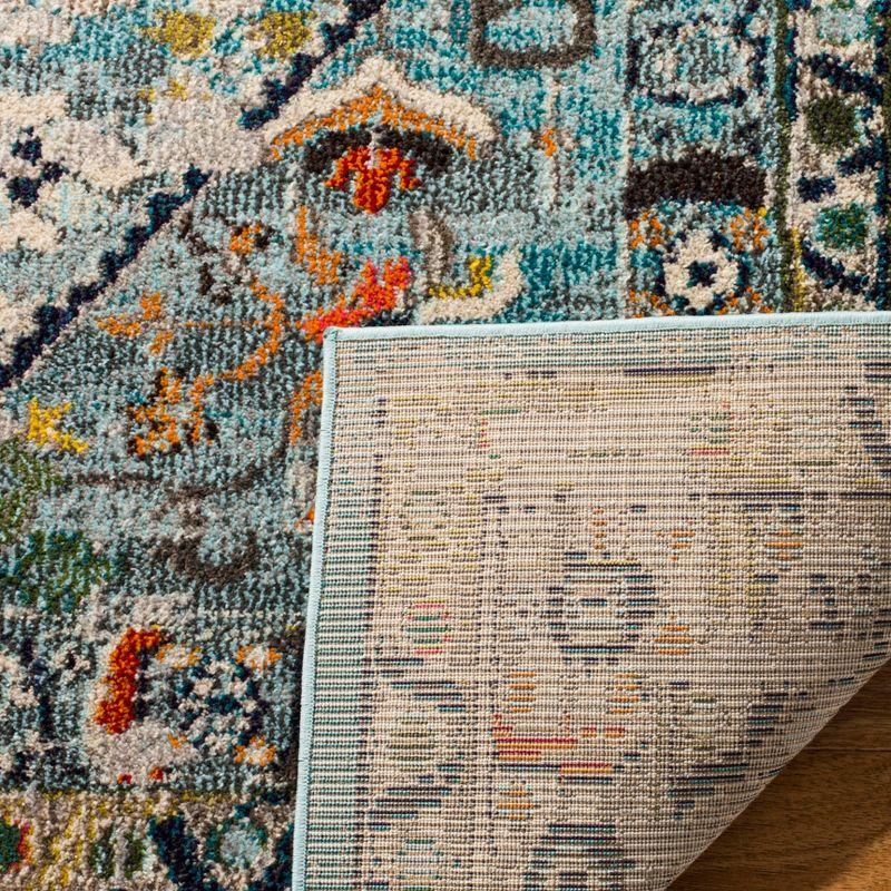 Monaco MNC255 Power Loomed Indoor Area Rug - Blue/Light Grey - 6'7"x9'2" - Safavieh