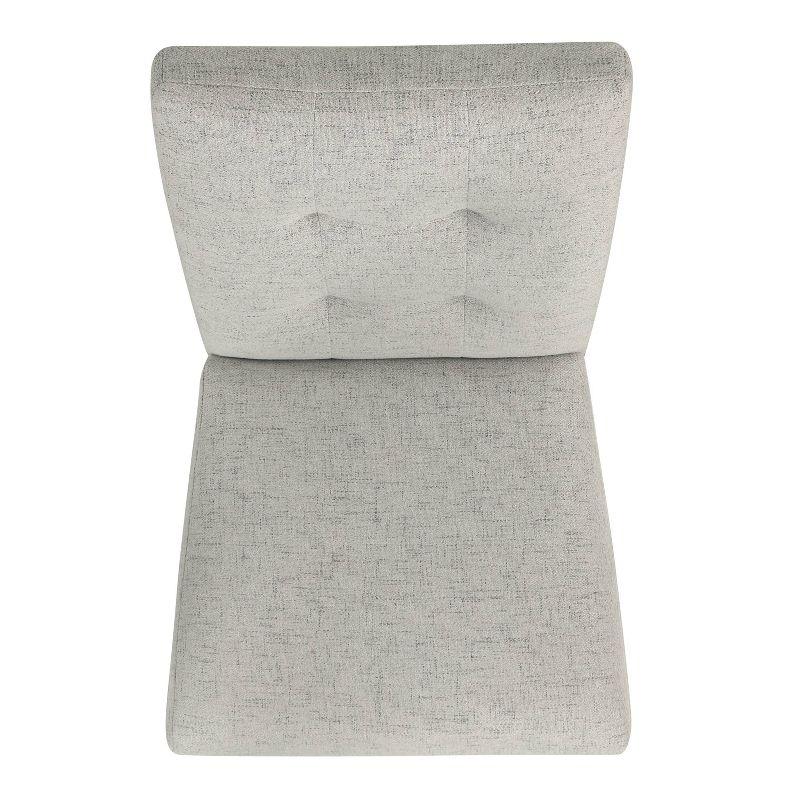 HomePop Set of 2 Tufted Back Dining Chairs Gray: Upholstered Polyester, Plywood Frame, 300 lbs Capacity