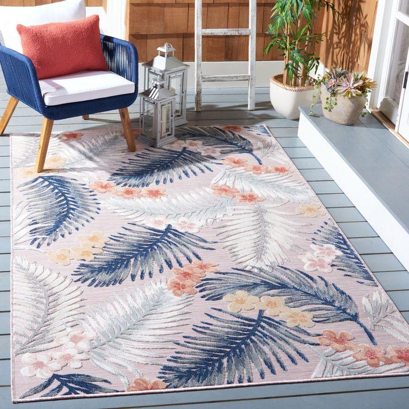 Playful Florals Pink/Grey Braided Synthetic Rug - 77"x5"