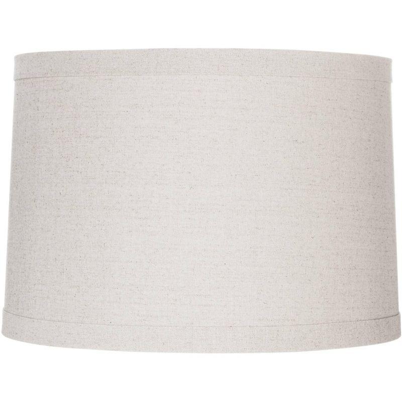 Natural Linen Medium Drum Lamp Shade with Taupe Liner