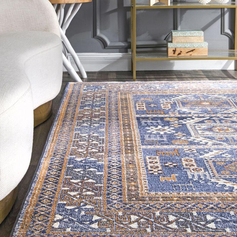 Nuloom Lorena Geometric 3x5 Accent Indoor Area Rug for Living Room Bedroom Dining Room Entryway Kitchen, Blue/Ivory