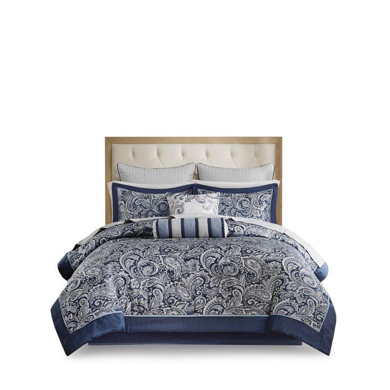 Madison Park Aubrey 12 Piece Comforter Set with Cotton Bed Sheets