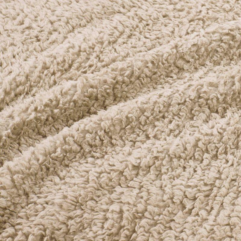 Full/Queen Burlington Berber Bed Blanket Tan: Woolrich, Velvet Texture, Machine Washable, OEKO-TEX Certified