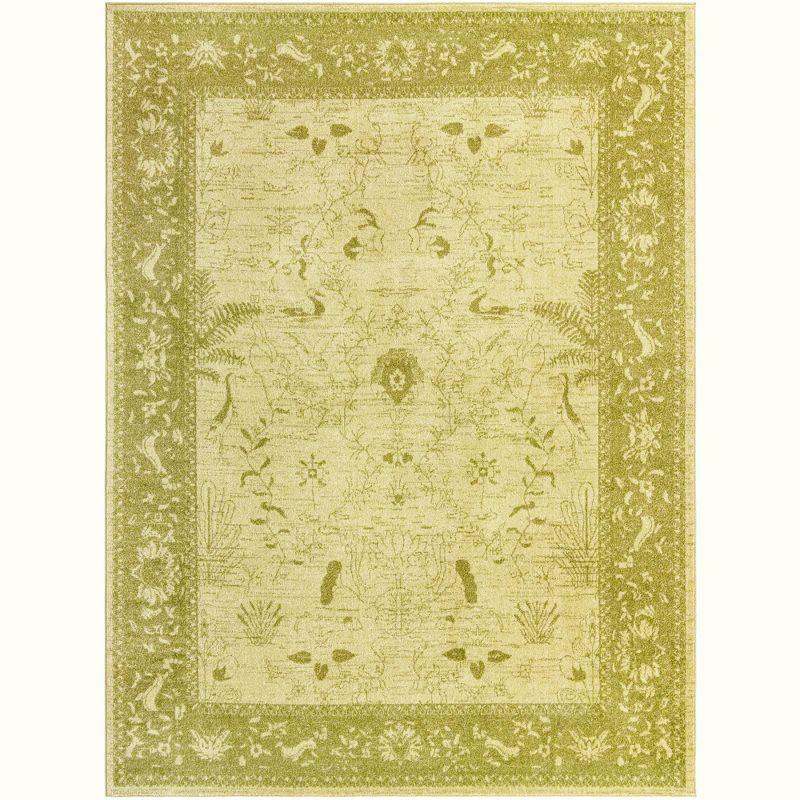 Unique Loom 9' 0 x 12' 0 Light Green La Jolla Floral Area Rug