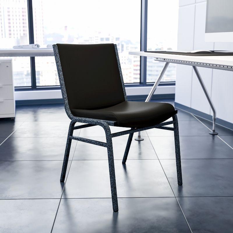 Flash Furniture HERCULES Series Heavy Duty Black Vinyl Stack Chair