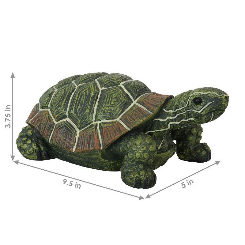 Terrance the Green and Brown Polystone Tortoise Statue