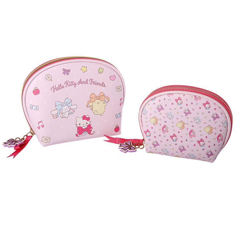 Sanrio Hello Kitty & Friends Large and Small Dome Cosmetic Travel Bag Set