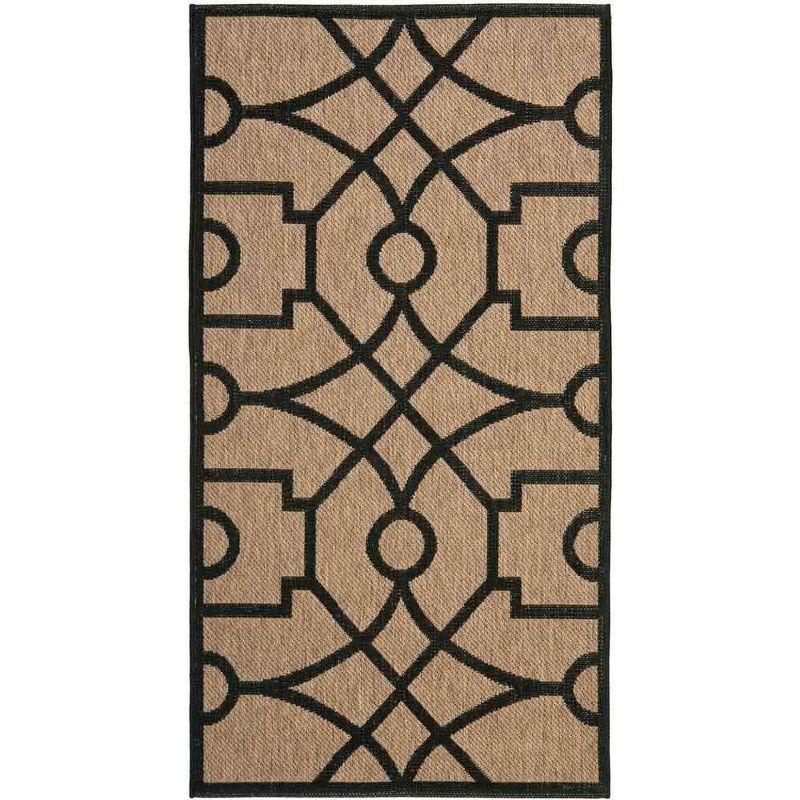Martha Stewart Fretwork - MSR4121 - Indoor Power Loomed Runners - Dark Beig/Black - 2'7"x5'