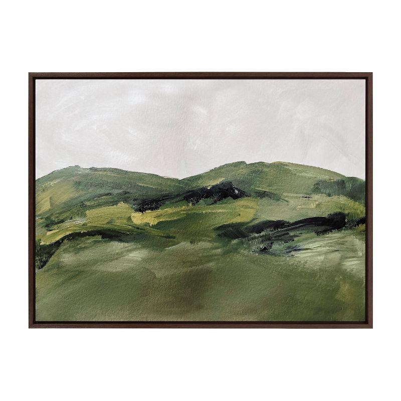 Sylvie Green Mountain Landscape Framed Canvas by Amy Lighthall - Kate & Laurel All Things Decor