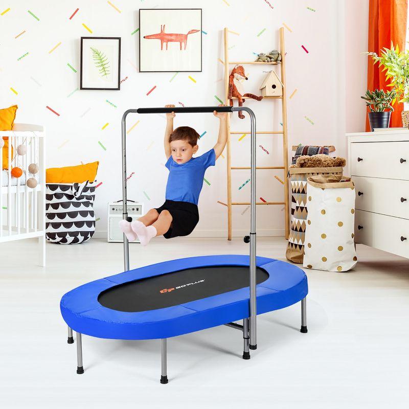 Blue Oval Kids' Double Mini Fitness Trampoline with Adjustable Handle