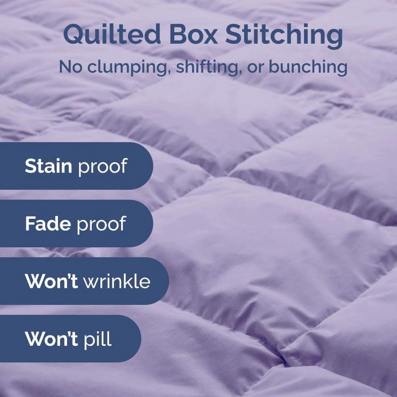CGK Linens Premium All-Season Down Alternative Comforter - Fluffy Oversized Duvet Insert in Lavender, Size Full