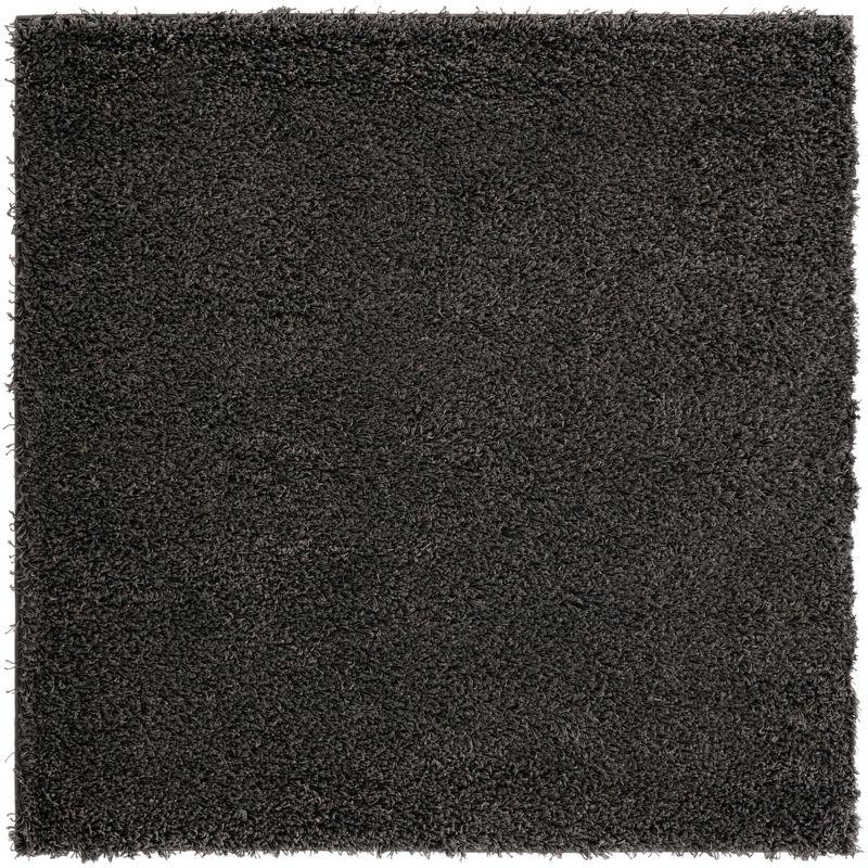 5'x5' Graphite Gray Square Shag Rug