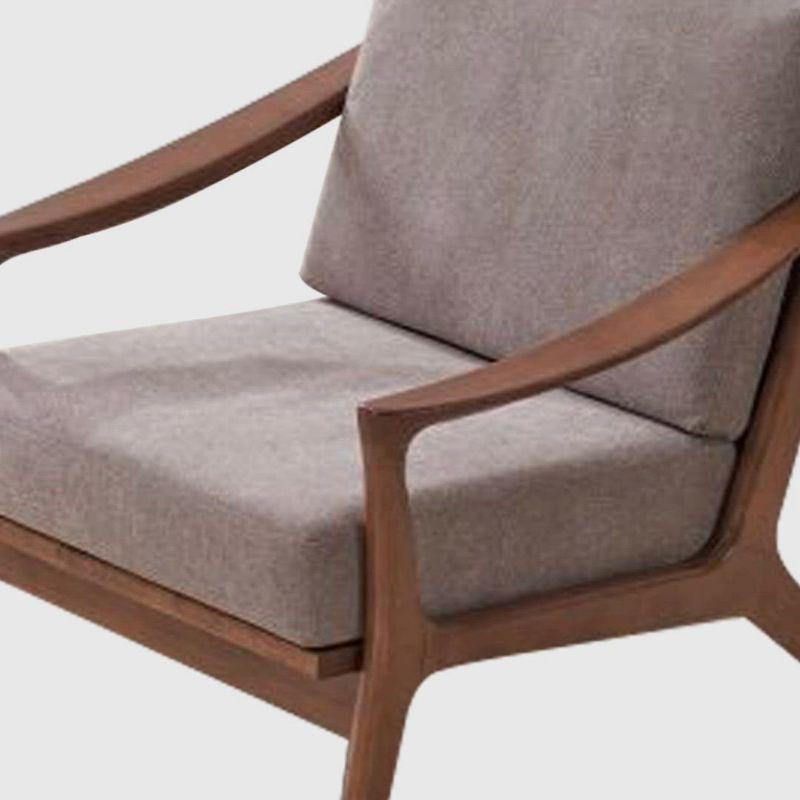 31" Lide Accent Chair Light Brown Fabric/Brown Finish - Acme Furniture: Cotton Upholstery, Wood Frame, No Assembly Required