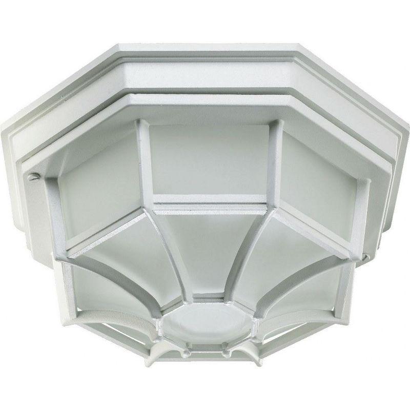 White Frosted Glass 11.25" Indoor/Outdoor Flush Mount Light