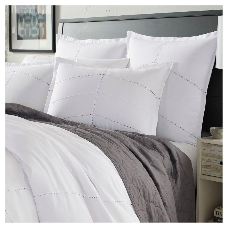 Courtney White Microfiber Reversible Modern & Contemporary Comforter Set