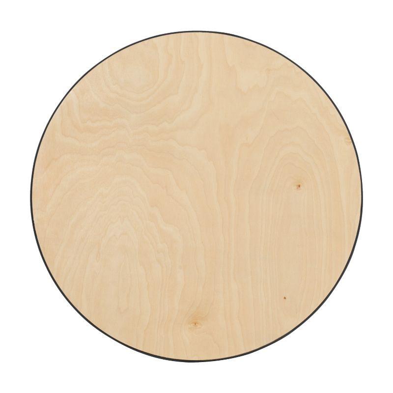 Flash Furniture Marrel Round Wood Cocktail Table with Columns