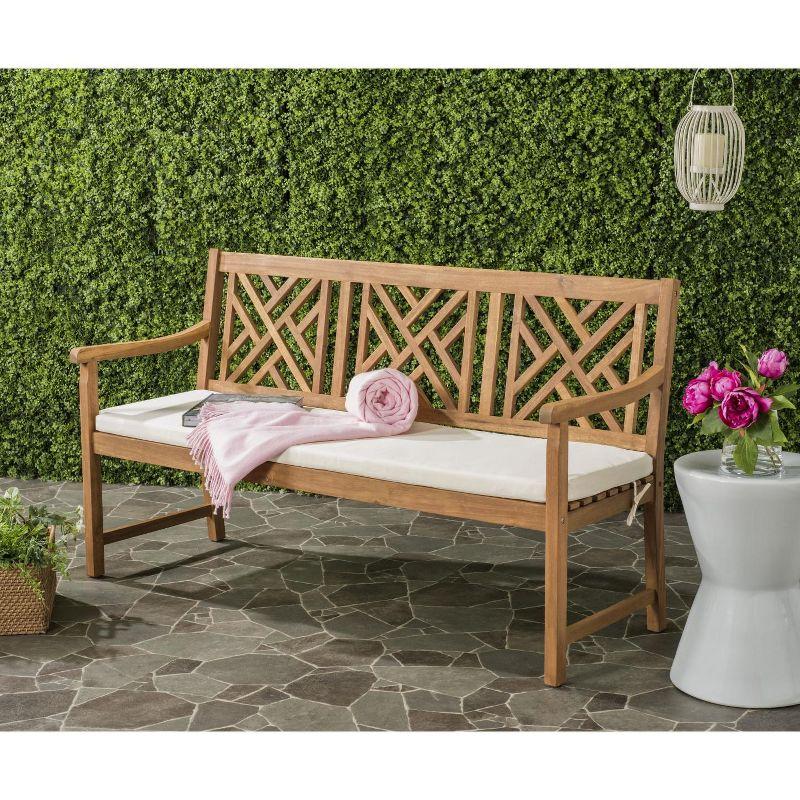 Bradbury 3 Seat Bench - Outdoor - PAT6738 - Natural/Beige - Safavieh