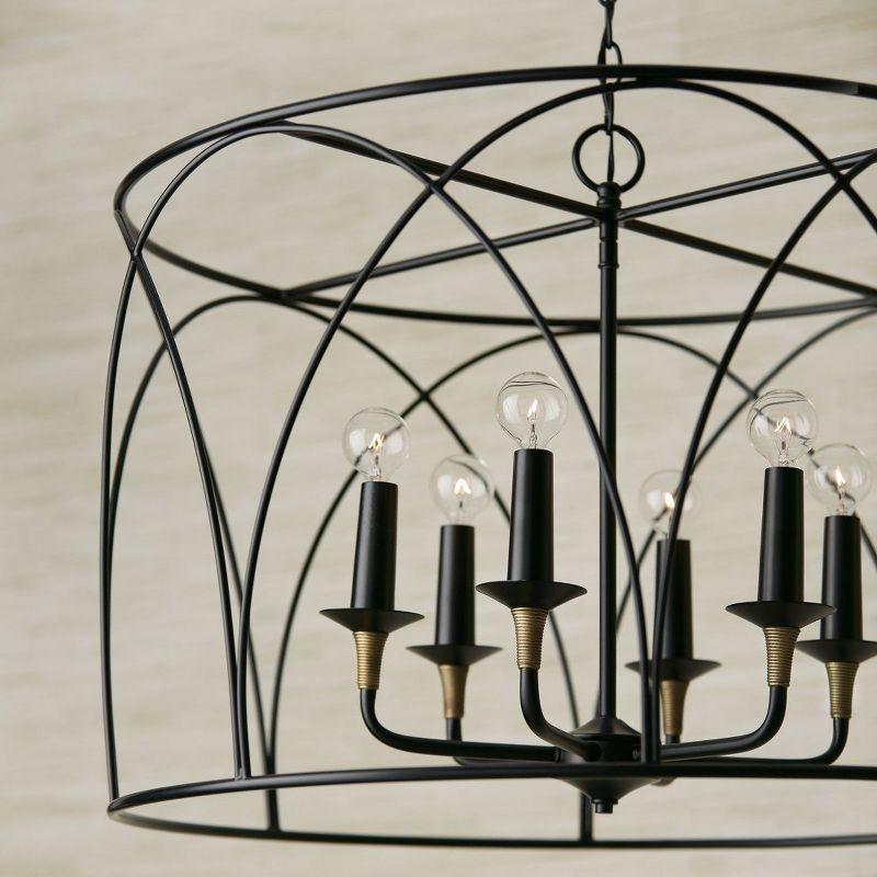 6 - Light Matte Black With Brass Cluster Pendant