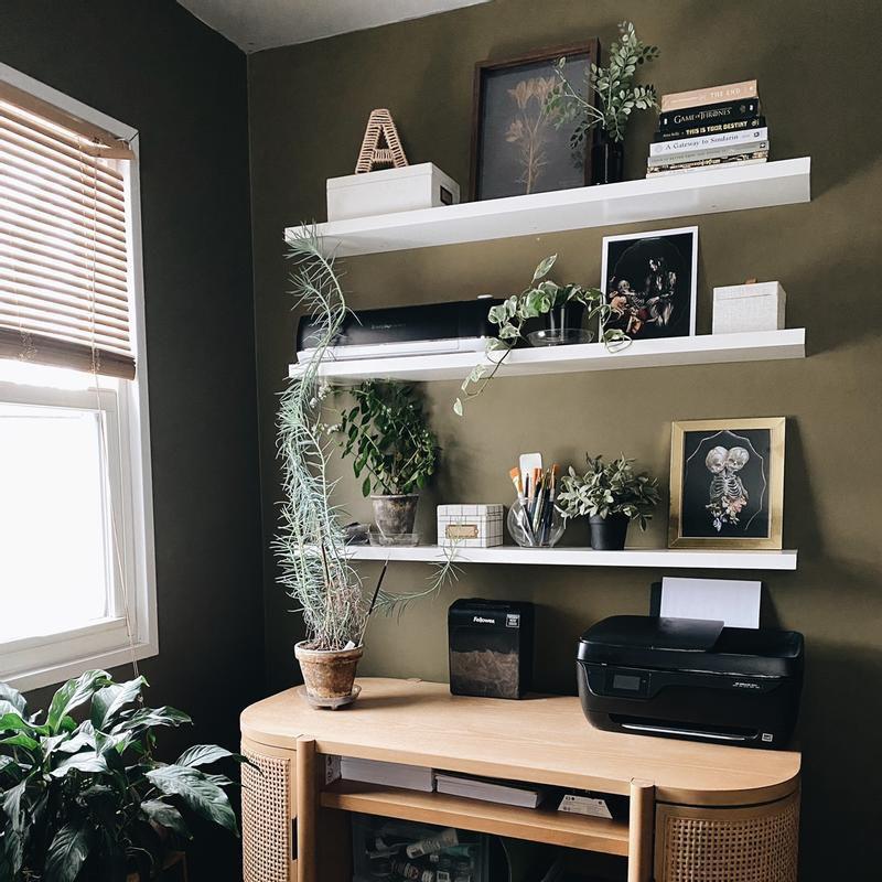 Slimline 48" White MDF Floating Wall Shelf