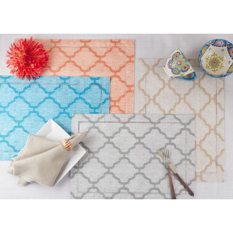 Saro Lifestyle Placemats With Laser-Cut Hemstitch Border (Set of 4)