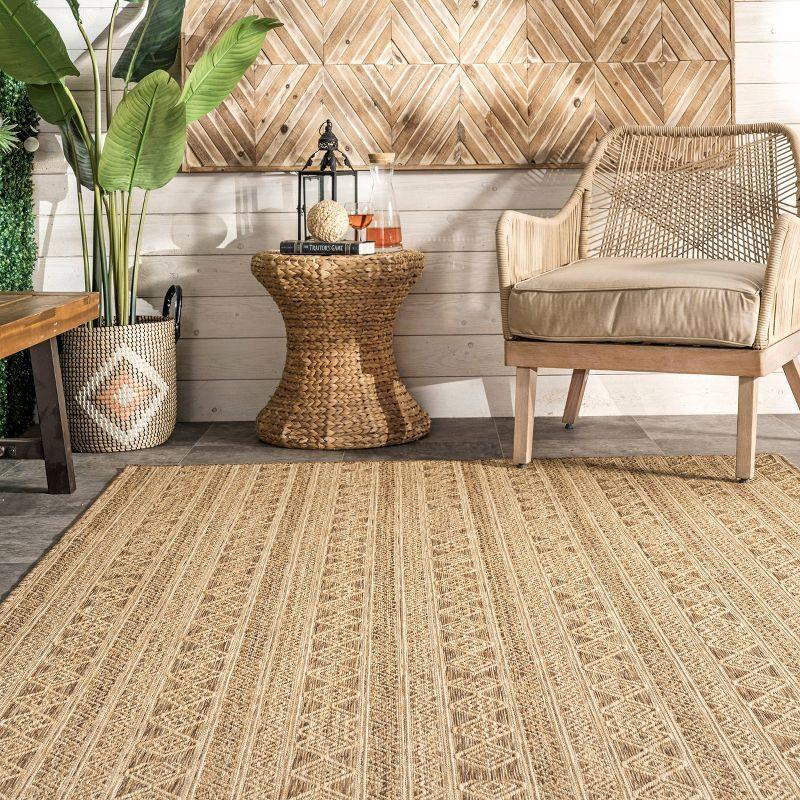Devon Geometric Striped Indoor and Outdoor Area Rug - nuLOOM