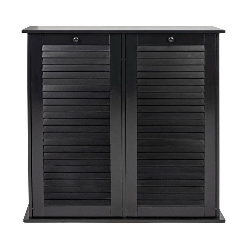 Household Essentials Tilt-Out Cabinet Laundry Sorter with Shutter Front Black