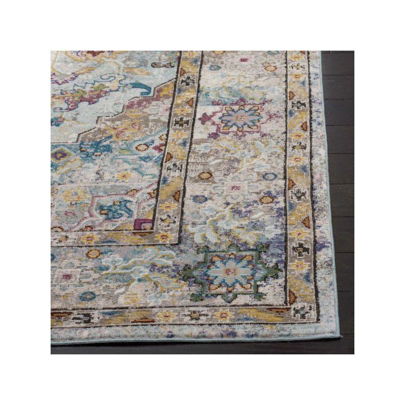 Aria ARA183 Power Loomed Area Rug - Beige/Blue - 6'5"x6'5" - Safavieh.