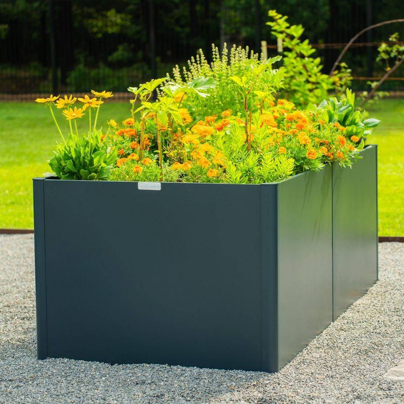 Modern 32" Tall Metal Outdoor Long Planter Box