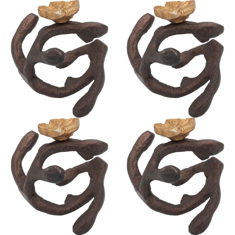 Bronze Orchid Twigs Napkin Rings Set of 4