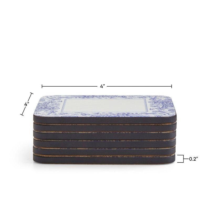 Pimpernel Brocato Coasters, Set of 6,4.25" Square