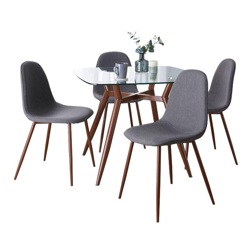 4 - Person Glass Top Four Leg Dining Set