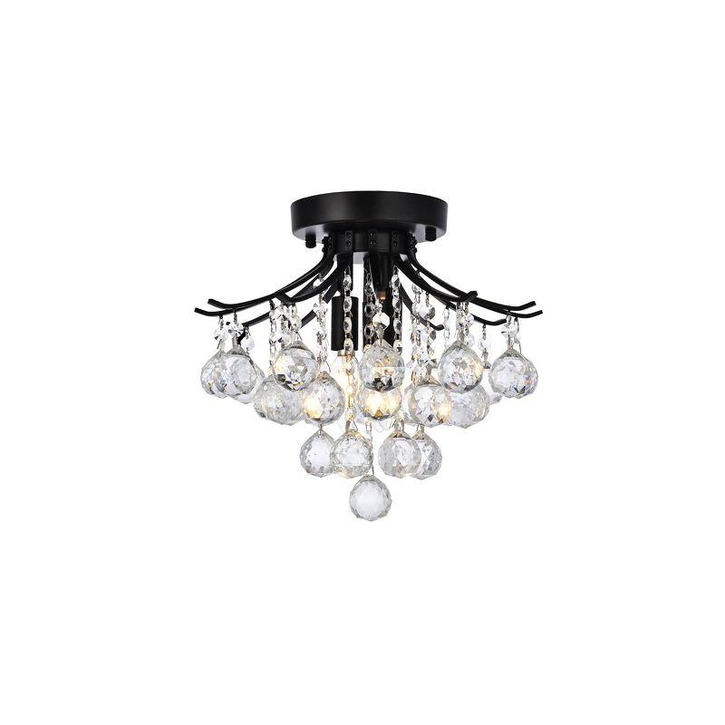 Elegant Lighting Toureg 12 inch black flush mount