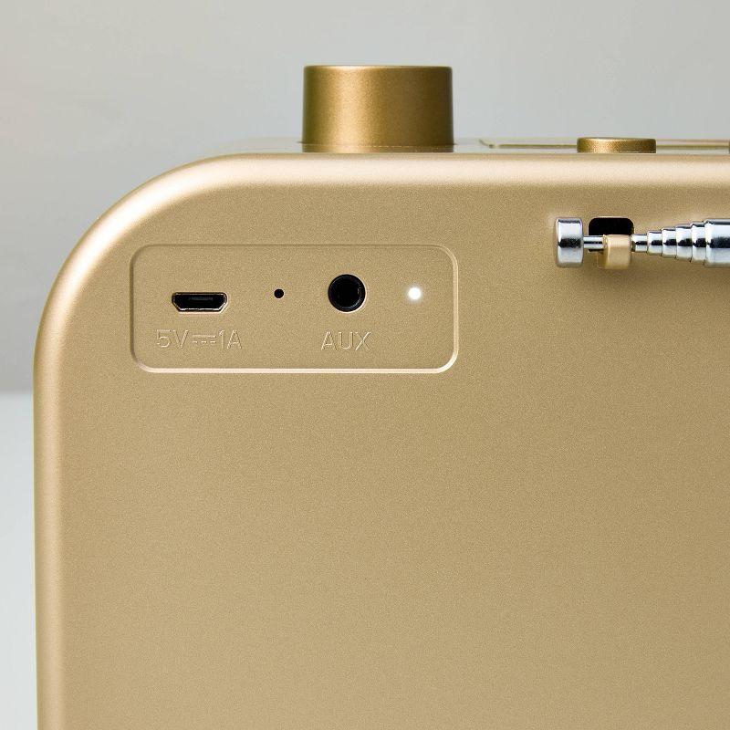 Portable Brass Finish AM/FM Bluetooth Radio - Hearth & Hand™ with Magnolia