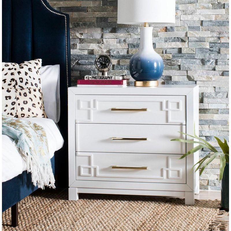 Raina 3 Drawer Chest - CHS6412 - White/Gold - Safavieh