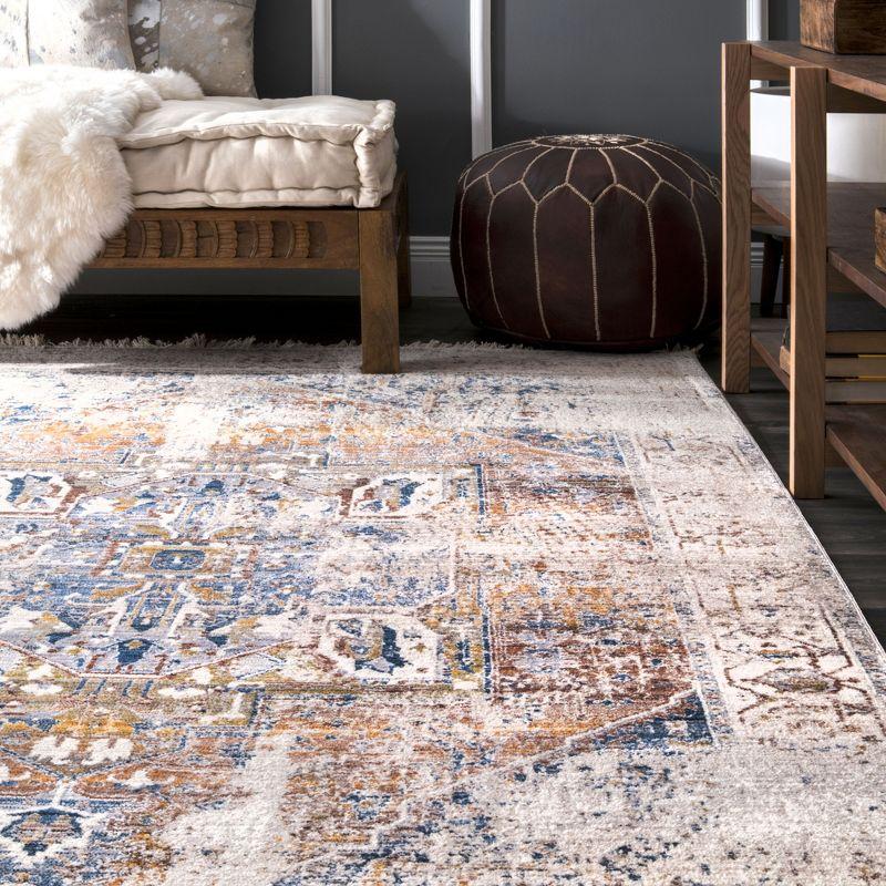 Nuloom Harriet Oriental/Persian 4x6 Indoor Area Rug for Living Room Bedroom Dining Room Kitchen, Ivory/Multicolor