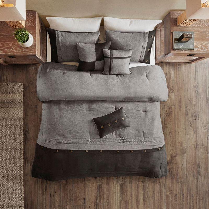 Madison Park Boone 7 Piece Faux Suede Comforter Set