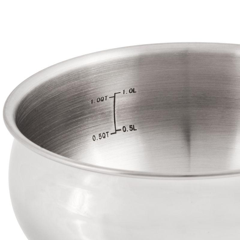 BergHOFF Belly Shape 18/10 Stainless Steel 6.25" Sauce Pan with Glass Lid 1.5Qt.