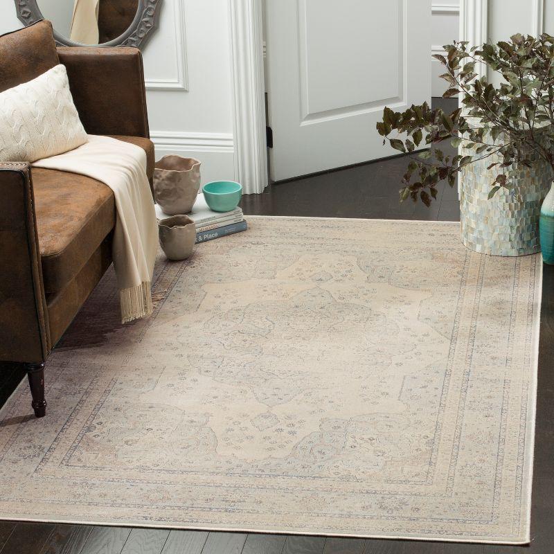 Vintage VTG158 Power Loomed Area Rug - Light Blue/Cream - 5'3"x7'6" - Safavieh.