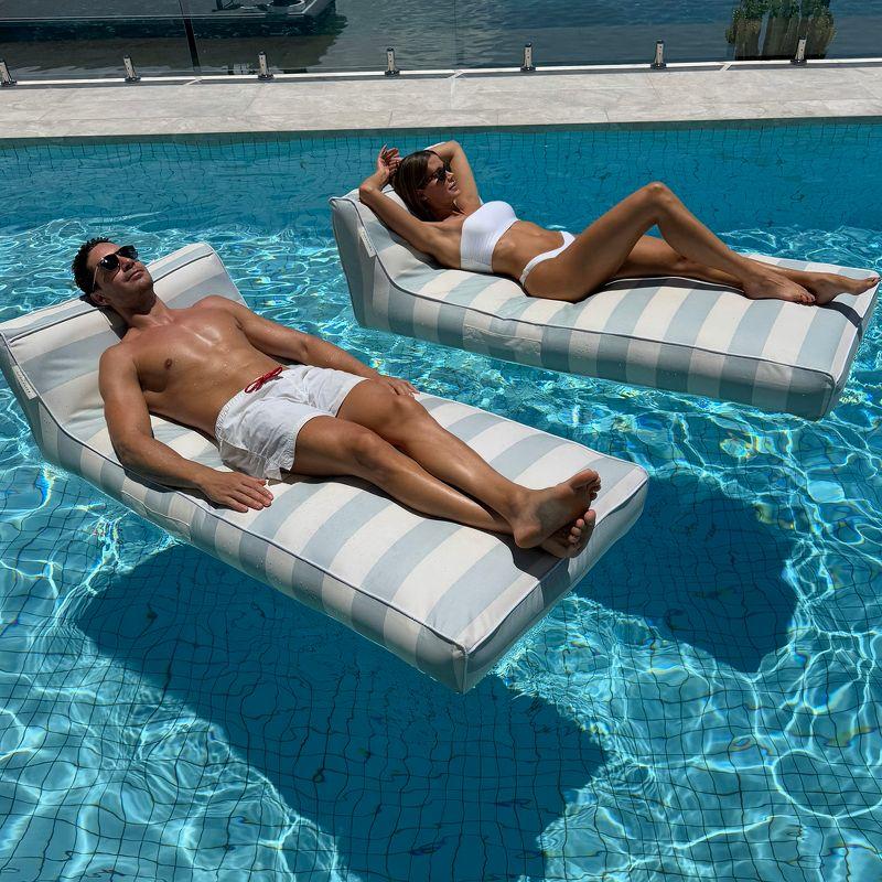 Sunnylife Luxe Lie-On Lounger - Lazy Days Blue Stripe - Inflatable Pool Float