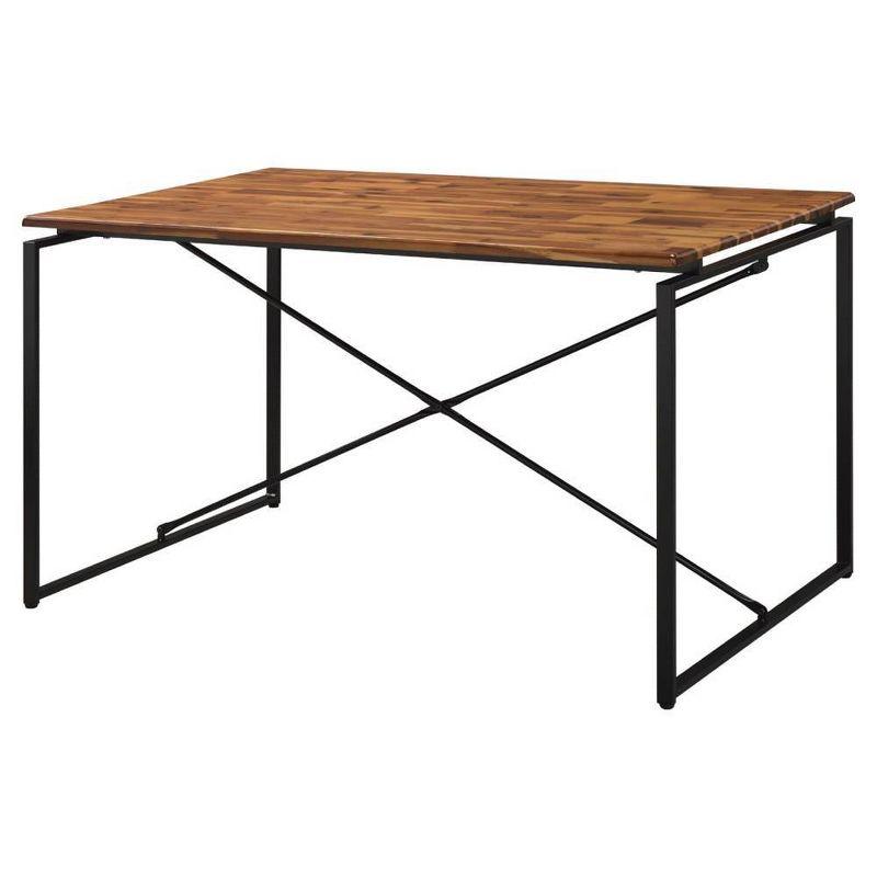 Jurgen 48" Oak and Black Industrial Dining Table