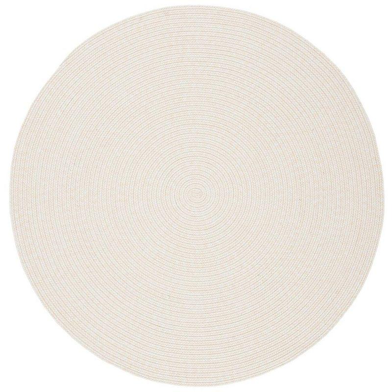 Braided BRD315 Hand Woven Area Rug - Ivory/Beige - 6' Round - Safavieh.