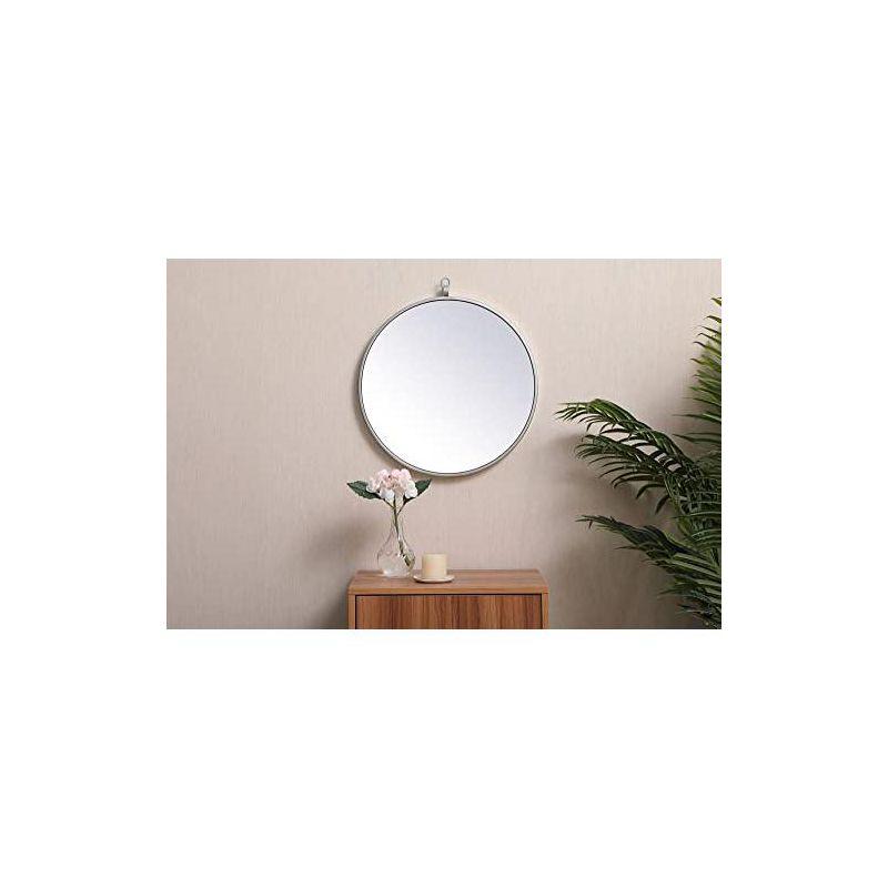 Cassie Metal/Manufactured Wood Round Wall Mirror