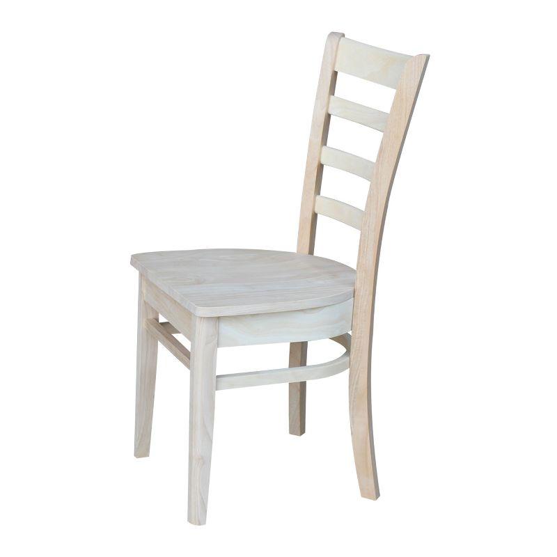 Set of 2 White High Ladderback Wood Side Chairs