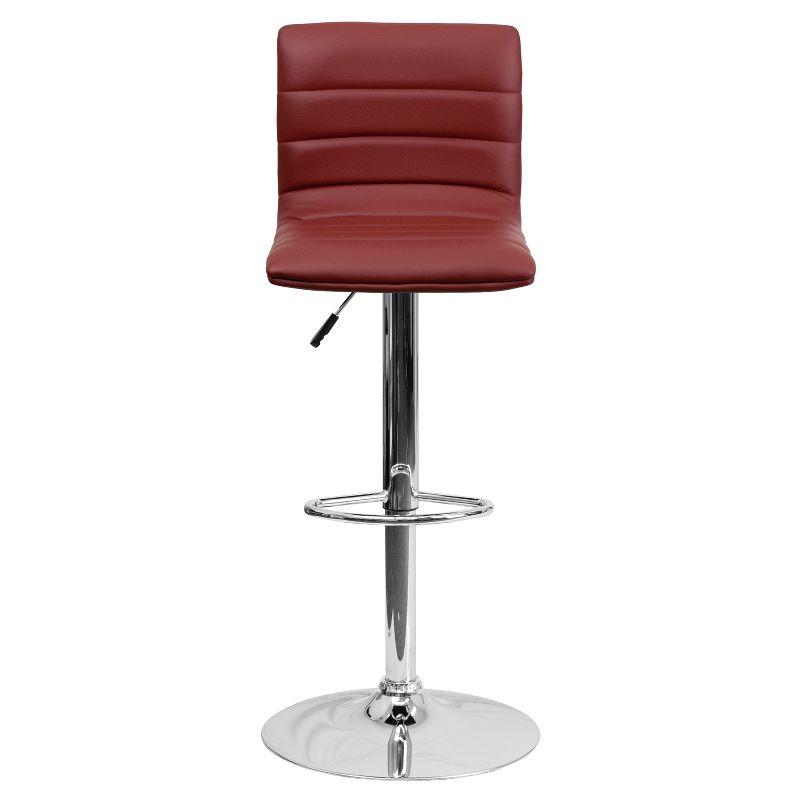 Flash Furniture Modern Vinyl Adjustable Height Barstool with Horizontal Stitch Back