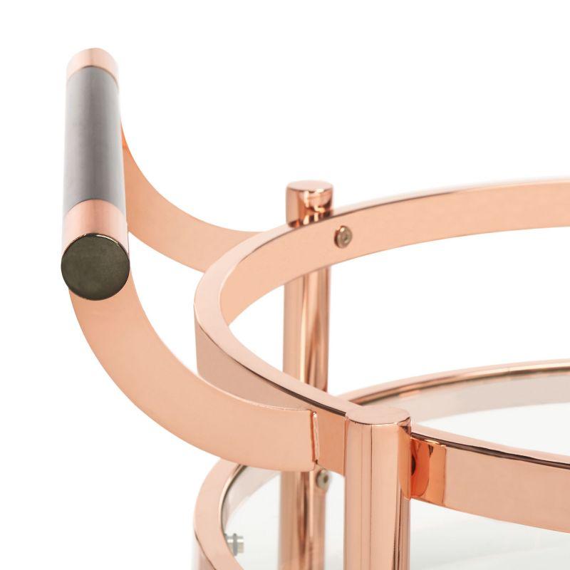 Sienna 2 Tier Round Bar Cart - BCT8001D - Rose Gold - Safavieh