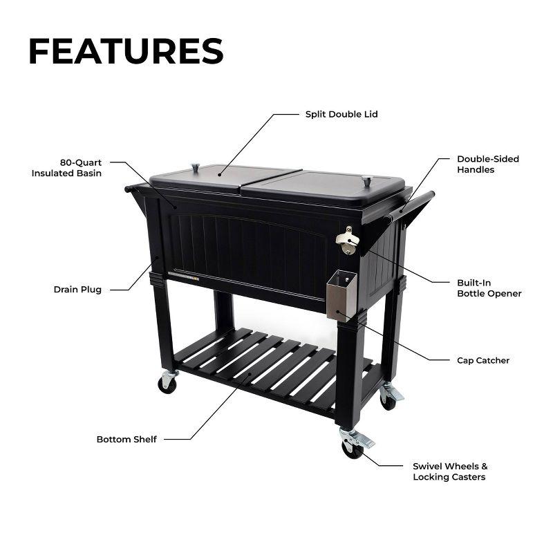 Permasteel Permasteel 80 Qt. Furniture Style Rolling Patio Cooler