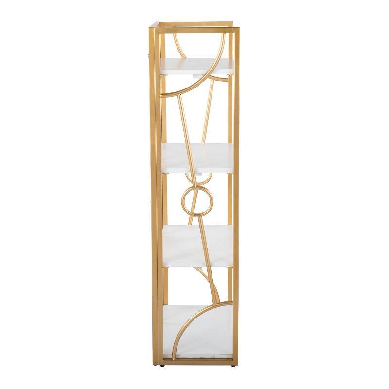 Everly Quinn Constellation Contemporary Bookcase in Gold Metal and Wood by LumiSource
