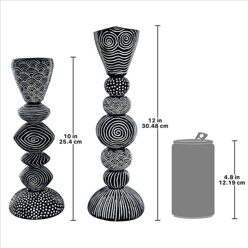 Design Toscano Tribal Funk 2 Piece Candlestick Set
